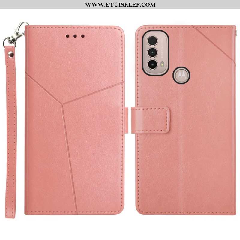 Etui Folio do Moto E40 / E30 / E20 Stylowa Skórzana Konstrukcja Geo Y